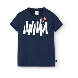 тениска,детски,тениски,boboli,498023,short,sleeve,t,shirt,blue,(navy)