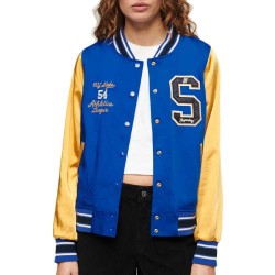 Яке Superdry Luxe Varsity jacket - Blue (Mazarine Blue) яке,дамски,якета,и,палта,superdry,luxe,varsity,jacket,blue,(mazarine,blue)