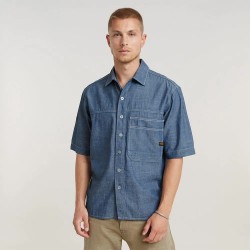 риза,с,къс,ръкав,мъжки,ризи,g,star,double,pocket,short,sleeve,shirt,blue