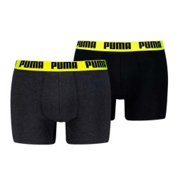 боксерки,мъжко,бельо,puma,everyday,basic,boxers,2,units,dark,grey,melange,yellow,(multicolor)