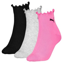чорапи,дамски,чорапи,puma,ruffle,3,units,quarter,short,socks,3,pairs,pink,(pink,grey,mélange,black)