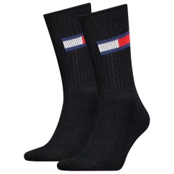 чорапи,мъжки,чорапи,tommy,hilfiger,flag,crew,socks,2,pairs,black,(black)
