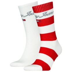 чорапи,мъжки,чорапи,tommy,hilfiger,rugby,crew,socks,2,pairs,hot,red,(multicolor)