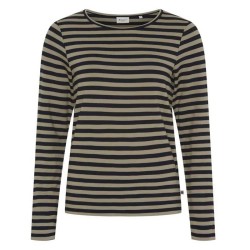тениска,дамски,тениски,redgreen,fie,long,sleeve,t,shirt,brown,(dark,sand,stripe)