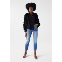дънки,дамски,панталони,salsa,jeans,faith,with,destroyed,details,jeans,blue