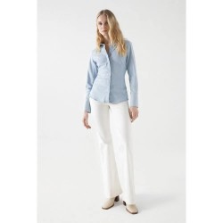 риза,с,дълъг,ръкав,дамски,ризи,salsa,jeans,lightweight,slim,fit,long,sleeve,shirt,blue,(light,wash)