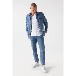 тениска,мъжки,тениски,salsa,jeans,new,basic,slim,fit,short,sleeve,v,neck,t,shirt,white,(blue)
