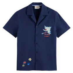 риза,с,къс,ръкав,мъжки,ризи,scotch,&,soda,placement,short,sleeve,shirt,blue