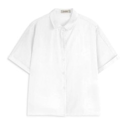 риза,с,къс,ръкав,дамски,блузи,дамски,ризи,ecoalf,melania,short,sleeve,shirt,white