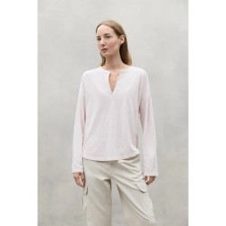 тениска,дамски,тениски,ecoalf,ronne,long,sleeve,v,neck,t,shirt,silver,pink,(beige)