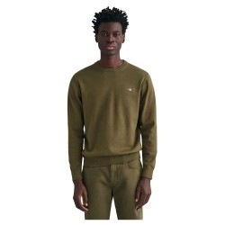 блуза,мъжки,пуловери,gant,classic,cotton,crew,neck,sweater,brown