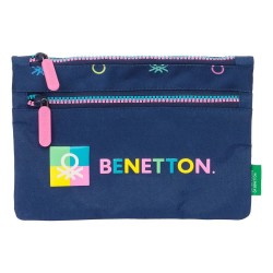 канцеларски,принадлежности,safta,great,with,2,zippers,benetton,pencil,case,cool,(multicolor)