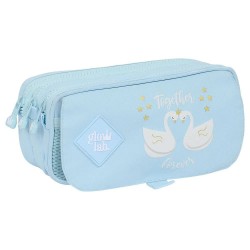 канцеларски,принадлежности,safta,large,triple,glowlab,swans,pencil,case,blue,(multicolor)