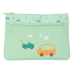 канцеларски,принадлежности,safta,with,two,big,cremalleras,easy,to,clean,preschool,car,pencil,case,green,(multicolor)