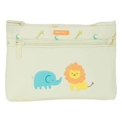 канцеларски,принадлежности,safta,with,two,big,cremalleras,easy,to,clean,preschool,selva,pencil,case,yellow,(multicolor)