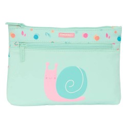 канцеларски,принадлежности,safta,with,two,big,cremalleras,easy,to,clean,preschool,snail,pencil,case,green,(multicolor)