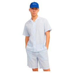 риза,с,къс,ръкав,мъжки,ризи,jack,&,jones,easter,palma,seersucker,short,sleeve,shirt,cashmere,blue,stripes,stripes,(blue)