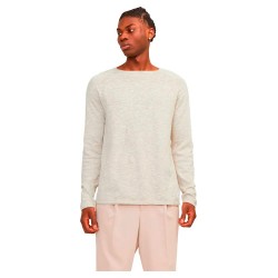 блуза,мъжки,пуловери,jack,&,jones,linen,knit,sweater,crockery,(beige)
