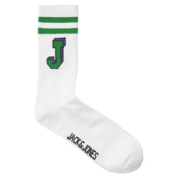 чорапи,мъжки,чорапи,jack,&,jones,single,j,tennis,socks,white,detail,green,stripes,(white)