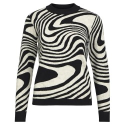 блуза,дамски,пуловери,дамски,плетени,дрехи,object,ray,sweater,black,pattern,sandshell,zebra,(white)
