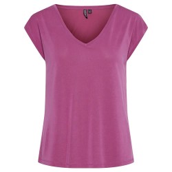тениска,дамски,тениски,pieces,kamala,short,sleeve,v,neck,t,shirt,festival,fuchsia,(pink)