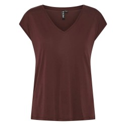 тениска,дамски,тениски,pieces,kamala,short,sleeve,v,neck,t,shirt,brown,(tawny,port)