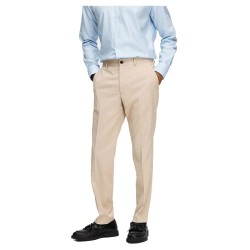 панталони,мъжки,панталони,selected,cedric,structure,slim,fit,dress,pants,beige