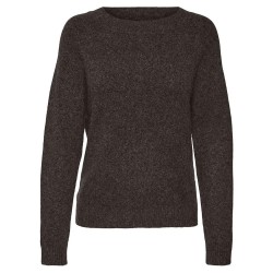 блуза,дамски,пуловери,дамски,плетени,дрехи,vero,moda,doffy,sweater,chocolate,torte,detail,w,black,melange,(brown)