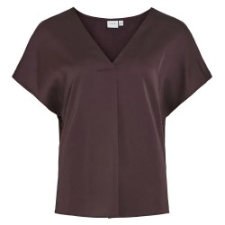 дамски,блузи,дамски,ризи,vila,ellette,v,short,sleeve,blouse,brown,(plum,perfect)
