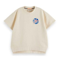 блуза,дамски,блузи,scotch,&,soda,split,hem,graphic,sweatshirt,beige