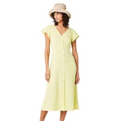 рокля,дамски,поли,и,рокли,rip,curl,premium,surf,short,sleeve,long,dress,yellow