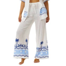панталони,дамски,панталони,rip,curl,santorini,sun,printed,pants,white,blue,(blue)