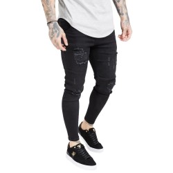 дънки,мъжки,панталони,siksilk,essential,distressed,skinny,jeans,black,washed,(black)