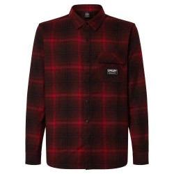 карирана,риза,мъжки,ризи,oakley,butter,flannel,long,sleeve,shirt,black,grenache,check,(red)