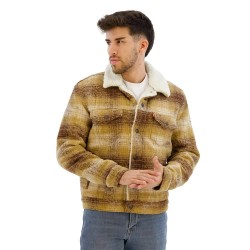яке,мъжки,якета,levi's®,plaid,type3,sherpa,trucker,jacket,brown