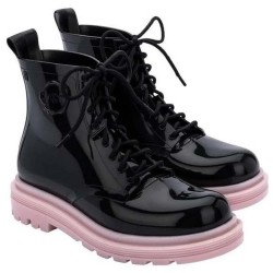 обувки,дамски,боти,дамски,високи,обувки,за,ходене,melissa,coturno,+,victor,&,rolf,rain,boots,black,(black,pink)