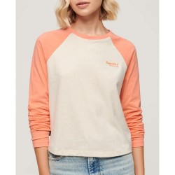тениска,дамски,тениски,superdry,essential,logo,baseball,long,sleeve,t,shirt,orange,(fusion,coral,light,oat,marl)