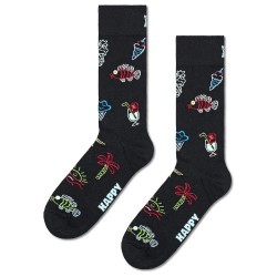 чорапи,мъжки,чорапи,happy,socks,summer,lo,fi,crew,socks,multicolor,(black)