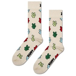 чорапи,мъжки,чорапи,happy,socks,victory,sign,crew,socks,multicolor,(beige)
