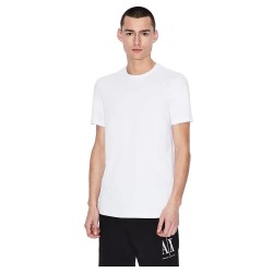 тениска,мъжки,тениски,armani,exchange,8nzt84,z8m9z,short,sleeve,v,neck,t,shirt,white