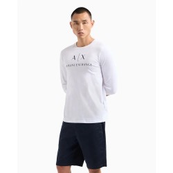 тениска,мъжки,тениски,armani,exchange,8nztch,z8h4z,long,sleeve,t,shirt,white