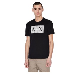 тениска,мъжки,тениски,armani,exchange,8nztck,z8h4z,short,sleeve,v,neck,t,shirt,black