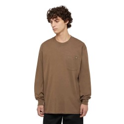 тениска,мъжки,тениски,dickies,luray,pocket,long,sleeve,t,shirt,brown,(mushroom)