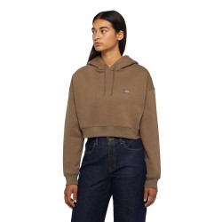 суичър,дамски,блузи,dickies,oakport,cropped,hoodie,brown