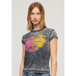 тениска,дамски,тениски,superdry,fade,rock,graphic,cap,slv,short,sleeve,t,shirt,grey