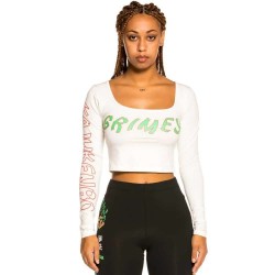 фланелка,с,дълъг,ръкав,дамски,топове,grimey,destroy,all,fear,long,sleeve,top,white