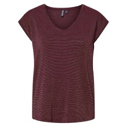 тениска,дамски,тениски,pieces,billo,lurex,stripes,short,sleeve,t,shirt,tawny,port,detail,lurex,gold,(red)