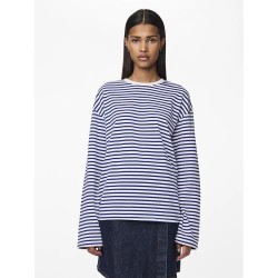тениска,мъжки,тениски,дамски,тениски,pieces,sadie,long,sleeve,t,shirt,blue,(cloud,dancer,stripes,bellwether,blue)