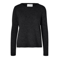 блуза,дамски,пуловери,дамски,плетени,дрехи,selected,manila,cashmere,sweater,black,(black)
