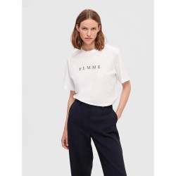 тениска,дамски,тениски,selected,vilja,short,sleeve,t,shirt,beige,(bright,white,print,black)